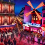 Parisian cabarets, including Moulin Rouge